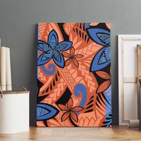 Plumeria Polynesian Pattern Canvas Wall Art Unique Fantasy Orange Blue LT01 - Polynesian Pride