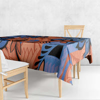 Plumeria Polynesian Pattern Tablecloth Unique Fantasy Orange Blue LT01 - Polynesian Pride