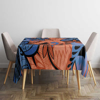 Plumeria Polynesian Pattern Tablecloth Unique Fantasy Orange Blue LT01 - Polynesian Pride