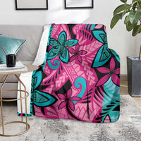 Plumeria Polynesian Pattern Blanket Unique Fantasy Pink Teal LT01 - Polynesian Pride