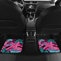 Plumeria Polynesian Pattern Car Mats Unique Fantasy Pink Teal LT01 Set 2pcs - Back Pink - Polynesian Pride