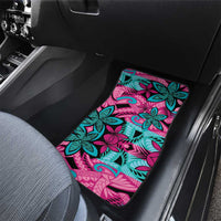 Plumeria Polynesian Pattern Car Mats Unique Fantasy Pink Teal LT01 - Polynesian Pride