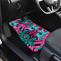 Plumeria Polynesian Pattern Car Mats Unique Fantasy Pink Teal LT01 - Polynesian Pride