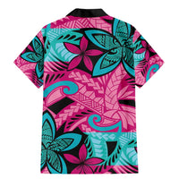 Plumeria Polynesian Pattern Family Matching Mermaid Dress and Hawaiian Shirt Unique Fantasy Pink Teal