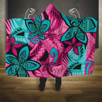 Plumeria Polynesian Pattern Hooded Blanket Unique Fantasy Pink Teal LT01 - Polynesian Pride