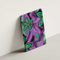 Plumeria Polynesian Pattern Canvas Wall Art Unique Fantasy Purple Green LT01 - Polynesian Pride