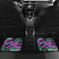 Plumeria Polynesian Pattern Car Mats Unique Fantasy Purple Green LT01 Set 2pcs - Back Purple - Polynesian Pride