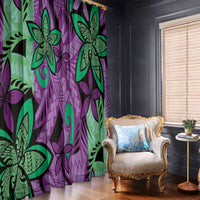Plumeria Polynesian Pattern Window Curtain Unique Fantasy Purple Green LT01 - Polynesian Pride