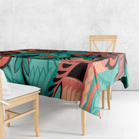 Plumeria Polynesian Pattern Tablecloth Unique Fantasy Teal Orange LT01 - Polynesian Pride
