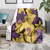 Plumeria Polynesian Pattern Blanket Unique Fantasy Yellow Purple LT01 - Polynesian Pride