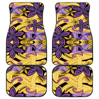 Plumeria Polynesian Pattern Car Mats Unique Fantasy Yellow Purple LT01 - Polynesian Pride