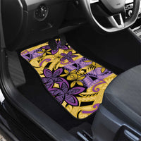 Plumeria Polynesian Pattern Car Mats Unique Fantasy Yellow Purple LT01 - Polynesian Pride