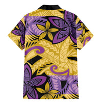Plumeria Polynesian Pattern Family Matching Mermaid Dress and Hawaiian Shirt Unique Fantasy Yellow Purple
