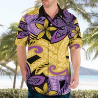 Plumeria Polynesian Pattern Hawaiian Shirt Unique Fantasy Yellow Purple LT01 - Polynesian Pride