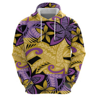 Plumeria Polynesian Pattern Hoodie Unique Fantasy Yellow Purple