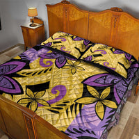 Plumeria Polynesian Pattern Quilt Bed Set Unique Fantasy Yellow Purple LT01 - Polynesian Pride