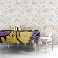 Plumeria Polynesian Pattern Tablecloth Unique Fantasy Yellow Purple LT01 - Polynesian Pride