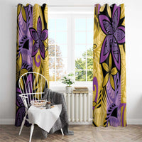Plumeria Polynesian Pattern Window Curtain Unique Fantasy Yellow Purple LT01 - Polynesian Pride