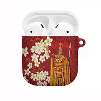 Hawaii King Kamehameha AirPods Case Plumeria Lauhala Pattern LT01 Red - Polynesian Pride