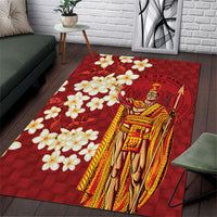 Hawaii King Kamehameha Area Rug Plumeria Lauhala Pattern LT01 Red - Polynesian Pride