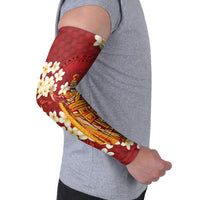 Hawaii King Kamehameha Arm Sleeves Plumeria Lauhala Pattern LT01 - Polynesian Pride