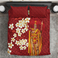 Hawaii King Kamehameha Bedding Set Plumeria Lauhala Pattern LT01 Red - Polynesian Pride