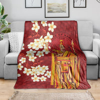 Hawaii King Kamehameha Blanket Plumeria Lauhala Pattern LT01 - Polynesian Pride