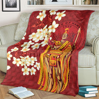 Hawaii King Kamehameha Blanket Plumeria Lauhala Pattern LT01 - Polynesian Pride