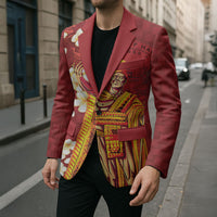 Hawaii King Kamehameha Blazer Plumeria Lauhala Pattern LT01 - Polynesian Pride