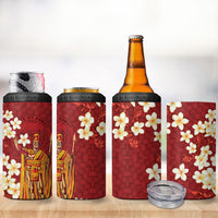 Hawaii King Kamehameha 4 in 1 Can Cooler Tumbler Plumeria Lauhala Pattern LT01 - Polynesian Pride
