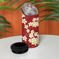 Hawaii King Kamehameha 4 in 1 Can Cooler Tumbler Plumeria Lauhala Pattern LT01 - Polynesian Pride