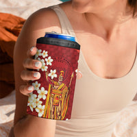 Hawaii King Kamehameha 4 in 1 Can Cooler Tumbler Plumeria Lauhala Pattern LT01 - Polynesian Pride