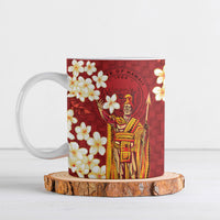 Hawaii King Kamehameha Ceramic Mug Plumeria Lauhala Pattern LT01 Red - Polynesian Pride