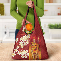 Hawaii King Kamehameha Grocery Bag Plumeria Lauhala Pattern LT01 - Polynesian Pride
