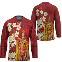 Hawaii King Kamehameha Hockey Jersey Plumeria Lauhala Pattern LT01 - Polynesian Pride