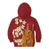 Hawaii King Kamehameha Kid Hoodie Plumeria Lauhala Pattern LT01 - Polynesian Pride