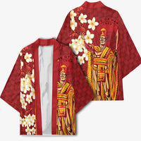 Hawaii King Kamehameha Kimono Plumeria Lauhala Pattern LT01 - Polynesian Pride