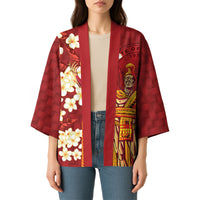 Hawaii King Kamehameha Kimono Plumeria Lauhala Pattern LT01 - Polynesian Pride