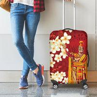 Hawaii King Kamehameha Luggage Cover Plumeria Lauhala Pattern LT01 - Polynesian Pride