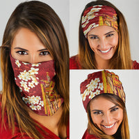 Hawaii King Kamehameha Neck Gaiter Plumeria Lauhala Pattern LT01 - Polynesian Pride