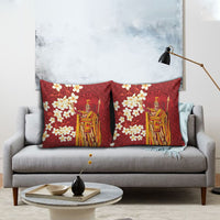 Hawaii King Kamehameha Pillow Cover Plumeria Lauhala Pattern LT01 - Polynesian Pride