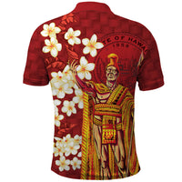Hawaii King Kamehameha Polo Shirt Plumeria Lauhala Pattern LT01 - Polynesian Pride