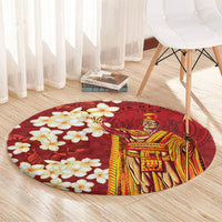 Hawaii King Kamehameha Round Carpet Plumeria Lauhala Pattern LT01 - Polynesian Pride