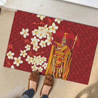 Hawaii King Kamehameha Rubber Doormat Plumeria Lauhala Pattern LT01 - Polynesian Pride
