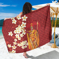 Hawaii King Kamehameha Sarong Plumeria Lauhala Pattern LT01 One Size 44 x 66 inches Red - Polynesian Pride