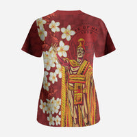 Hawaii King Kamehameha Scrub Top Plumeria Lauhala Pattern LT01 - Polynesian Pride
