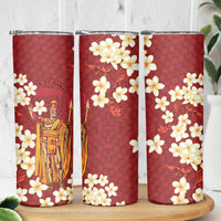 Hawaii King Kamehameha Skinny Tumbler Plumeria Lauhala Pattern LT01 - Polynesian Pride