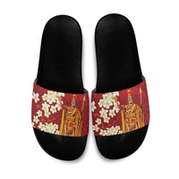 Hawaii King Kamehameha Slide Sandals Plumeria Lauhala Pattern LT01 Red - Polynesian Pride
