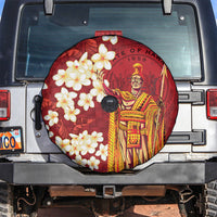 Hawaii King Kamehameha Spare Tire Cover Plumeria Lauhala Pattern LT01 Red - Polynesian Pride