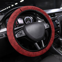 Hawaii King Kamehameha Steering Wheel Cover Plumeria Lauhala Pattern LT01 Universal Fit Red - Polynesian Pride